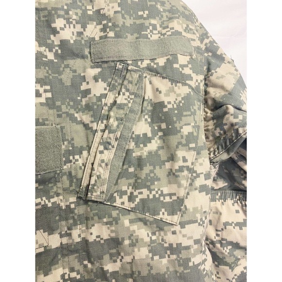 Vintage Camo Army Military Combat Jacket Pixelated‎ Camo Green Size X-Small Long - Picture 4 of 7